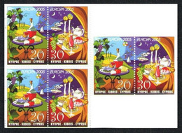 2005 - CIPRO / CYPRUS - EUROPA CEPT - GASTRONOMIA / GASTRONOMY - 2 FRANCOBOLLI + 4 FRANCOBOLLI DA LIBRETTO. MNH. - 2005