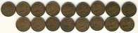 Canada Complete Set Of 17 King George VI Copper 1 Cent Coins From 1937-1952, All Coins Are In Great Condition # 2 - Canada