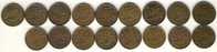 Canada Complete Set Of 17 King George VI Copper 1 Cent Coins From 1937-1952, All Coins Are In Great Condition # 3 - Canada