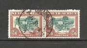 SOUTH AFRICA UNION 1947 Used Pair Definitives 2 Sh-6d Hyph. Screened  SACC-120  #12191 - Gebraucht