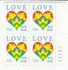 #2248, Love Issue, 1987 Plate Block Of 4 22-cent Stamps - Plate Blocks & Sheetlets