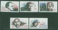 3S0469 Nobel Paix Suttnaer Ossietzky Luthuli Luther King Mere Theresa 1395 à 1399 Suede 1986 Neuf ** - Ungebraucht