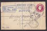 Great Britain Postal Stationery Ganzsache Entier PETERBOROUGH Registered Recommandée Label 1926 Cover Denmark - Entiers Postaux