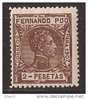 FPOO163-LB1040TAN.Guinea.Gui Nee..FERNANDO POO.ALFONSO XIII 1907  (Ed 163**) Sin Charnela.LUJO. - Nuevos