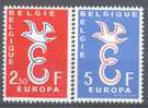 1958 Europa C.E.P.T., Belgio, Serie Completa Nuova (**) - 1958