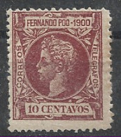 FPOO86SASF-L2073-TESPTAL.España Spain Espagne FERNANDO POO ALFONSO XIII 1900 (Ed 86**)sin  Charnela.Muy Raro. - Neufs