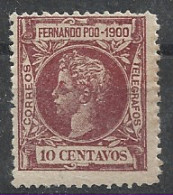 FPOO86SASF-L2073PC-TESPGUI..España  Spain Espagne FERNANDO POO ALFONSO XIII 1900 (Ed 86**)sin Charnela.Muy Raro. - Guinée Espagnole