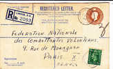 GB - 1946 - ENTIER POSTAL ENVELOPPE RECOMMANDEE De LONDON Pour PARIS - Postwaardestukken