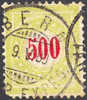 Switzerland J28a Used 500c Yellow Grn Postage Due From 1884-97 - Taxe