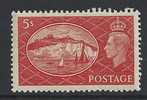 Great Britain 1951 High Values 5/- Red HM - Unused Stamps