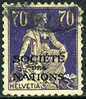Switzerland 2O24 Used 70c League Of Nations Official From 1925 - Oficial