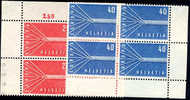 Switzerland #363-64 Mint Never Hinged Europa Blocks Of 4 From 1957 - Ungebraucht