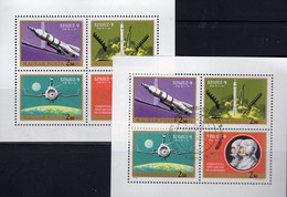 Raumfahrt Apollo 1970 Ungarn 2611/4 2x Kleinbogen **/o 9€ Start Erdumkreisung Blocs Space M/s Sheetlets Bf Hungaría - Russie & URSS