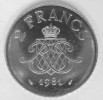 2 Francs 1981   Monaco  Rainier III - 1960-2001 Nouveaux Francs