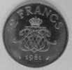 2 Francs 1981   Monaco  Rainier III - 1960-2001 Nouveaux Francs