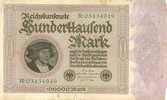 ALLEMAGNE - GERMANY - REICHSBANKNOTE - BERLIN 1922 - BILLET DE 100 000 MARK - Autres & Non Classés