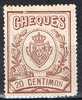 Sello Para Cheques, 20 Cts Castaño Lila 1926, VARIEDAD Edifil Num 13 * - Revenue Stamps