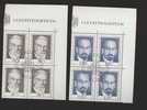 Liechtenstein Gestempelt 512-513 Pioniere Der Philatelie Eckrand Viererblock Ungefaltet - Used Stamps