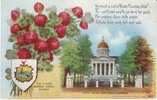 Vermont State Capitol Building , State Flower Red Clover, Montpelier VT On C1910s Vintage  Postcard - Montpelier