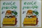 Jannin - Ecole Publique 1988 - Lot De 2 Autocollants - Autocolantes