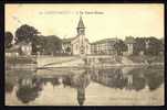 CPA  ANCIENNE- FRANCE- L'ILE SAINT-DENIS (93)-  L'EGLISE ROMANE EN GROS PLAN- MAISONS AUTOUR - L'Ile Saint Denis