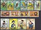 LOT DE 23 TIMBRES ANCIENS DU LESOTHO + 2 BASOUTOLAND- OISEAUX- ARTISANAT- DISNEY- GRANDS FORMATS- 2 SCANS - Lesotho (1966-...)