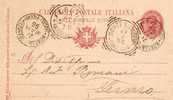 1896 CARTOLINA CON ANNULLO MONTE S. PIETRANGELI FERMO - Postwaardestukken