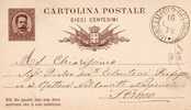 1879 CARTOLINA CON ANNULLO Monsampolo DEL TRONTO - Postwaardestukken