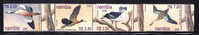 T)2000,NAMIBIA,SET(4),DUCKS,MNH,SCN 955-958,WITH BORDER SHEET,PERF.13 - Canards