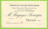 42 - FEURS - Carte Commerciale M. RAGEYS & BOURGIN - Fabrique De Pailles Métalliques, Porte-Manteaux, Porte-Chapeaux - Feurs