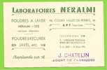 84 - APT - Carte Commerciale Laboratoires NERALMI - Poudres à Laver, Poudre à Récurer, Javel.. - Apt