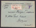 Avion 1124 TRÉSORERIE De La COTE D´IVOIRE, á ABIDJAN Registered Recommandée Cover SD 3106 TMS Meter Stamp Cover 1956 - Other & Unclassified