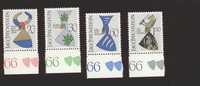 Liechtenstein ** 465-468 Wappen Rand Ungefaltet - Unused Stamps