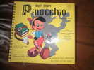 33 T  LIVRE DISQUE  PINOCCHIO   ANNEE 1954 EDITION LUCIEN ADES - Kinderlieder