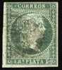 ANTILLAS ESPAÑOLAS / CUBA 1855 - The 1 REAL With Watermark Loops Variety - Cuba (1874-1898)