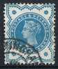 Sello 1/2 P Azul, Victoria, Gran Bretaña  1887, Num  92 º - Usados