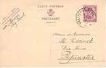 Entier Postal Oblitération Val Saint Lambert - Postkarten 1934-1951