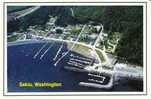 Sekiu  WA Washington, Aerial View Of Harbor And Town, On 1980s/90s Vintage Postcard - Sonstige & Ohne Zuordnung