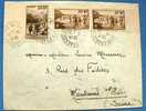 FRANCE LETTRE Yvert N°345 Paire Bord De Feuille + N°347 Cachet Manuel 28/02/1939 Pour Montreuil Sous Bois - 1921-1960: Période Moderne