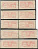 U.S.Postage -10 Vignettes D'affranchissement Militaire AIR FORCE BASE De MAXWELL Rouge- 1957-ALA- Aigle - Ohne Zuordnung
