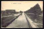 CPA  ANCIENNE- FRANCE- BOBIGNY (93)- LE CANAL EN GROS PLAN- BORDS ANIMÉS- PÉNICHE DÉCHARGEANT DU SABLE- - Bobigny