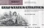 USA Gulf States Utilities Company 100 Shares Manhattan Bank Of America Von 1974 Historische Industrie-Aktie Mrs. Coleman - Oil