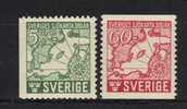 SUEDE N° 305 A & 306 * - Unused Stamps