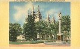 USA – United States – The Mormon Temple And Seagull Monument, Salt Lake, City Unused Linen Postcard [P4257] - Salt Lake City