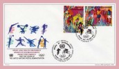 ONU 1996 (Genève) : FDC En Relief N° YT 317-318 " Sport Et Environnement " + Prix Dégressif. - Protección Del Medio Ambiente Y Del Clima