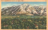 USA – United States –  Snow-capped Mt. Ben Lomond Near Ogden, Utah Unused Linen Postcard [P4270] - Ogden