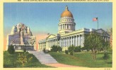 USA – United States – State Capitol Building And Mormon Battalion Monument, Salt Lake City, Utah 1946 Postcard[P4285] - Salt Lake City