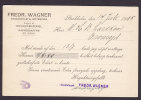 Sweden FREDR. WAGNER Tryckerimateriel Pappersaffär STOCKHOLM 1905 Commercial BREFKORT Card To BROARYD - Covers & Documents