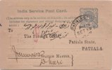 Br India Queen Victoria, Service Postal Card, Railway Postmark, Princely State Patiala, India As Per The Scan - 1882-1901 Keizerrijk