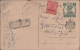 Br India King George V, Postal Card, Princely State Jind Overprint, Registered Used, India As Per The Scan - 1911-35  George V